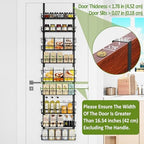 Churboro 9 Tier Over Door Pantry Organizer, 2-in-1 Adjustable Spice Rack - Image 3