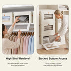 Yecaye 3 Pack Closet Storage Bins with Lid, Clothing Storage Bins, Beige - Image 4