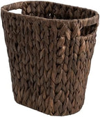 StorageWorks Wicker Trash Can, Wicker Waste Basket for Bathroom, Brown by StorageWorks