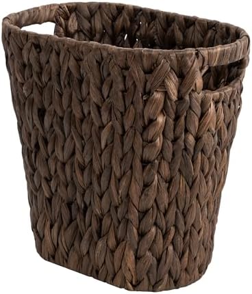 StorageWorks Wicker Trash Can, Wicker Waste Basket for Bathroom, Brown by StorageWorks