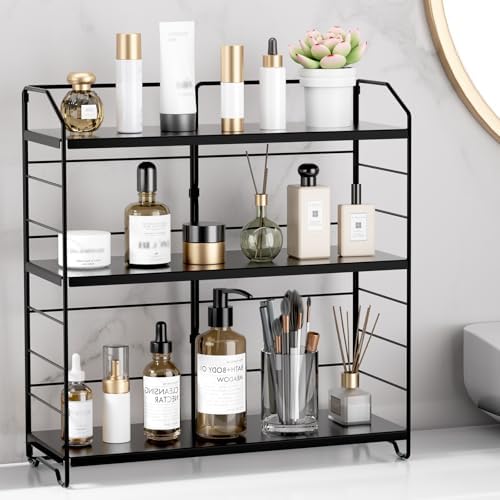 Bathroom Counter Organizer, Makeup Organizer Countertop Rack, 3 Tier, Black by MAYZOLOP