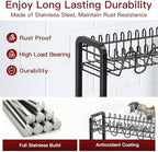 BOOSINY 2 Tier Black Stainless Steel Dish Drying Rack for Kitchen Counter - Image 4