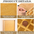 Novabright 36 Grids Bamboo Spice Organizer Wall Mount, Jars Not Included - Image 3