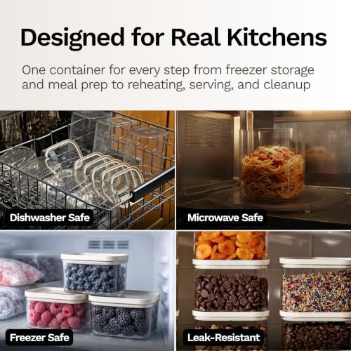 Naked Kitchen 20-Piece Food Storage Containers with Lids – Stackable BPA-Free Borosilicate Glass Pantry Storage Containers with Leak-Resistant Airtight Seal for Kitchen & Pantry Organization – Green - Image 7