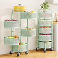 SNTD 5-Tier Fruit and Vegetable Basket Bowls for Kitchen, Rotating, Green by SNTD