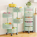 SNTD 5-Tier Fruit and Vegetable Basket Bowls for Kitchen, Rotating, Green by SNTD