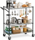 3-Tier Kitchen Storage Cart with Wheels, Rolling Utility Cart by UEAKPIC