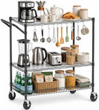 3-Tier Kitchen Storage Cart with Wheels, Rolling Utility Cart by UEAKPIC