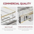 Under Sink Organizer 9" W X17 D, Pull Out Cabinet Organizer 2 Tier - Image 4