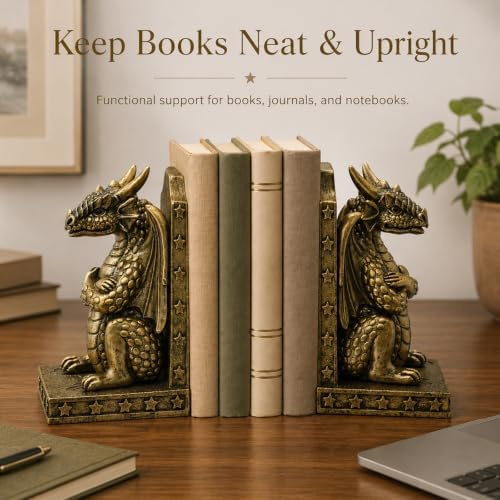 Dragon Bookends - Decorative Book Ends for Shelves - Image 5