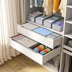 DIMJ Drawer Organizers - 12 Pack Foldable Closet & Sock Organizers, Fabric Dresser Drawer Dividers for Clothes, Underwear, Bras, Socks - Image 5