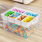 40Qt Stackable Storage Bin with Lid Tray Craft Box Organizer, 1Pack,WH by HOMETUK
