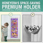 Honeyera Plush Storage (Patent Pending) - Plush Hammock Net Over Door Organizer for Stuffies, Baby Accessories, Toy/Hammock Hanging Storage Big Girls Toddler Large Bag Animals (Purple) - Image 3