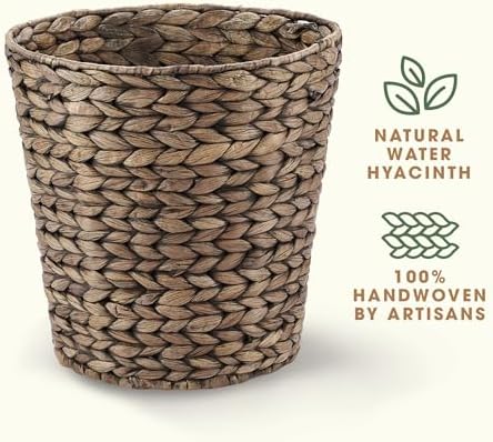84ECO 2-Pack Black Wicker Trash Cans for Bathroom, Bedroom, Office - Image 4