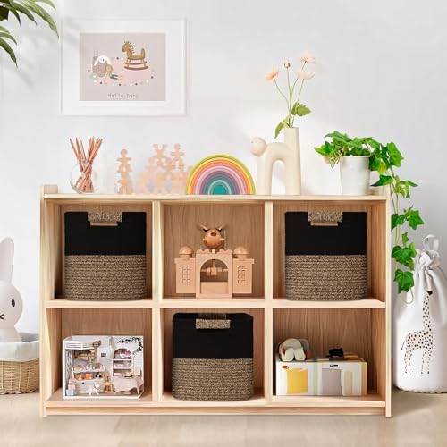 12 Inch Storage Cubes, 3 Pack Cube Storage Bins for Organizing, Cotton Rope Woven Baskets for Shelves, Bathroom, Kids Room, Closets, Baby Nursery - Image 2