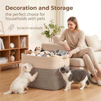 OIASKET 108L Cotton Rope Storage Basket for Living Room and Bedroom 25"x16"x16" Woven Laundry Basket, Heavy Duty Bin for Blankets, Pillows & Toys, Pet-Safe & Scratch-Free, Brown and Black - Image 3