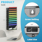 Marbrasse Wall File Holder 11-Tier Hanging Wall File Organizer, for Papers, Files Clipboard & Magazine Organizer, Wall Mount File Holder Great for Office Home (Black) - Image 2