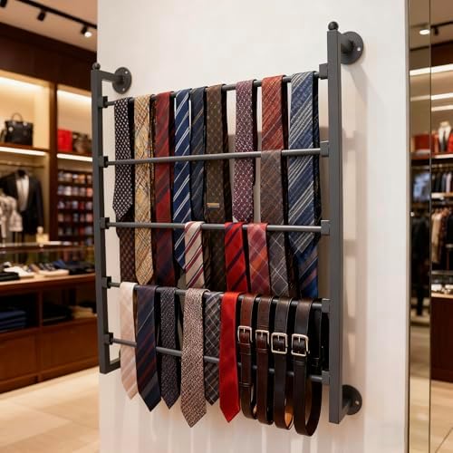 5 Layer Wall Scarf Display Tie Rack Ribbon Organizer Wrapping Paper Holder - Image 2