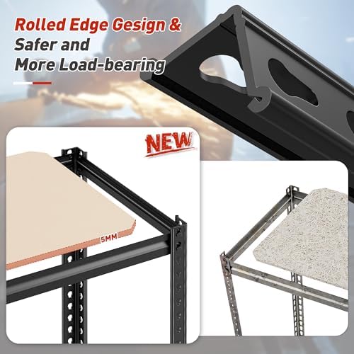REIBII Storage Shelves Adjustable Metal Shelving 1600LBS Garage Shelves Industrial Metal Shelves 4 Tier Garage Shelving for Warehouse Basement Kitchen Pantry Closet, 11.8" D x 23.6" W x 56.7" H - Image 5