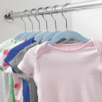 Casafield 100 Velvet Baby Hangers - 11" Size for Infant & Toddler Clothes - Light Blue - Image 6