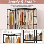 Wardrobe Closet, Quick and Easy Assembly, Black Portable Closet - Image 4