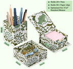 CPC Agate Green Block Print Set of 3 Desk Organizer - Image 4