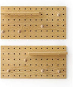 Wooden Pegboard Modular Display Organization Storage Wall Hooks Shelf(Color:Oak) - Image 2