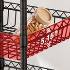 Golpart Basket Shelves Closet Rack with Wheels Metal Pantry Wire Shelf Unit - Image 3