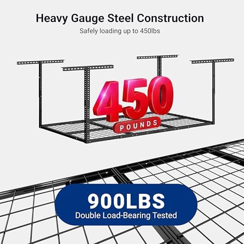 FLEXIMOUNTS 3x6 Overhead Garage Ceiling Storage Rack, 2 Pack, Black - Image 4