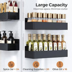 Mystozer Magnetic Spice Rack for Refrigerator Black, 6 Pack - Image 3