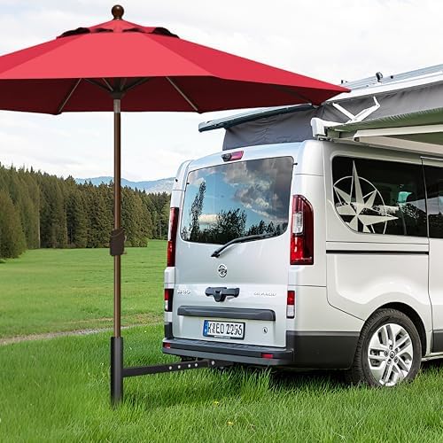 EliteShade USA Trailer Hitch Patio Umbrella Holder for 2 Inch Receiver, Heavy Duty Truck Hitch Umbrella Stand Mount for SUV, RV, Tailgate Parasol Holder for Camping, Sports, Fits 1.5"-1.9" Poles - Image 3