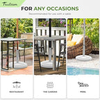 FRUITEAM 23-lbs Round Patio Umbrella Base Pre-Filled Umbrella Stand 15" Sun-Flower-Pattern Heavy Duty Market Umbrella Base Stand for Patio, Outdoor, Swimming Pool, White - Image 6