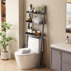 Solid Bamboo Over the Toilet Storage, 3-Tier Freestanding Toilet Shelf - Image 6
