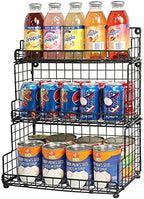 X-cosrack Stackable Wire Basket 3 Tier Countertop& Wall Mounted Metal Storage Basket for Kitchen Pantry Cabinet, Muti-functional Open Front Bin Organizer for Food Fruit Snack, Black - Image 4