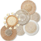 CroBlissful 7 Pcs Boho Wall Baskets Woven Seagrass Round, Vintage by CroBlissful