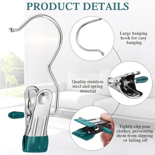 Yinder 150 Pcs Boot Hanger Clips Laundry Hooks Stainless Steel,Dark Green - Image 4