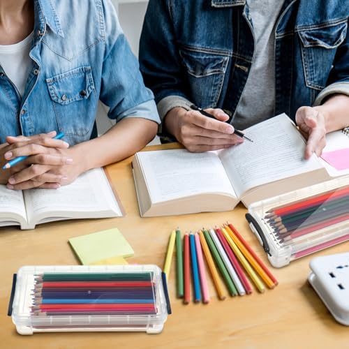 Gueevin 12 Pcs Pencil Box Clear Plastic Pencil Case, Grey - Image 6