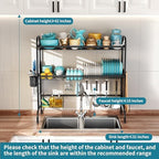 HOWDIA 3-Tier Over The Sink Dish Drying Rack,Stainless Steel Dish Rack - Image 2