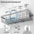 Liuoud 10 Pack Shower Caddy for Inside Shower, Grey Bathroom Storage Decor - Image 4
