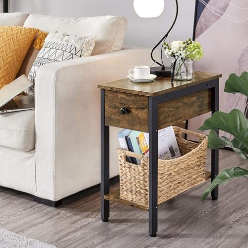 BTSKY Woven Magazine Holder, Water Hyacinth Magazine Basket, Natural Storage Basket Bin for Books & Files, Bathroom Magazine Rack with Built-in-Handle for Home, Office & Desk - 17x6.5x9.8 Inch - Image 6
