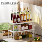 Expandable Adjustable Stackable Kitchen Organizer,Pantry Storage Shelves Racks,for cabinets Shelf, Kitchens, countertops, bathrooms,RV(2Packs/White,Medium) - Image 2