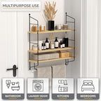 Sorbus 3-Tier Floating Shelves for Wall, Bathroom Storage & Decor (Maple) - Image 4