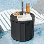 Outdoor Umbrella Table, Side Table Umbrella Stand, 2 Pack, Black - Image 6