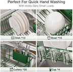 MAJALiS Green Expandable Dish Drying Rack Over Sink with Extra Drainboard - Image 7