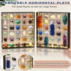 Cinnvoice Rock Display Case 30 Grids, Black Border, Square with LED - Image 4