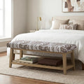 Entryway Shoe Bench, End of Bed Bench,Upholstered Bench (Textured Brown) by Zihanhome