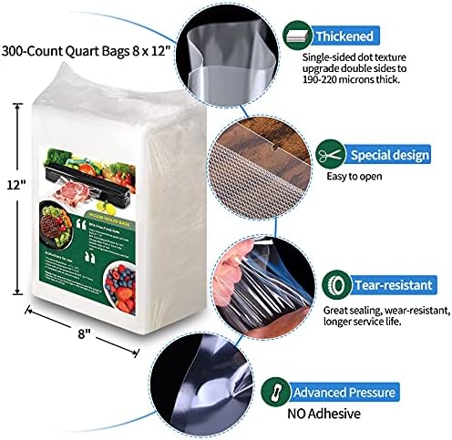 AENTGIU 300-Count Food Vacuum Sealer Bags 8x12", Fit with Most Vac Machines - Image 4