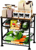 Fruit Vegetable Basket for Kitchen,3 Tier Pantry Organizers and Storage,Snack Organizer for Countertop,Pantry Cart,Metal Wire Storage Shelf Organizer Baskets for Kitchen, Pantry, Bathroom by Unknown
