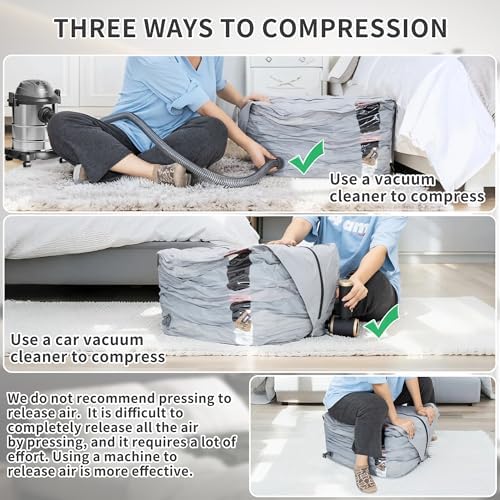 ONTYZZ Home Vacuum Bags Space Saver Compression Domestic Vacuum Sealer Bags for Clothes, Comforters, Blankets, Bedding - Image 5