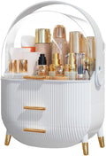 NestOrganix Makeup Organizer Skincare Organizers - Cosmetic Display Cases with Transparent Cover, SkinCare Organizers for Bathroom Countertop, Bedroom Vanity Desk, Lipstick Organizer, White Upgarde by Unknown